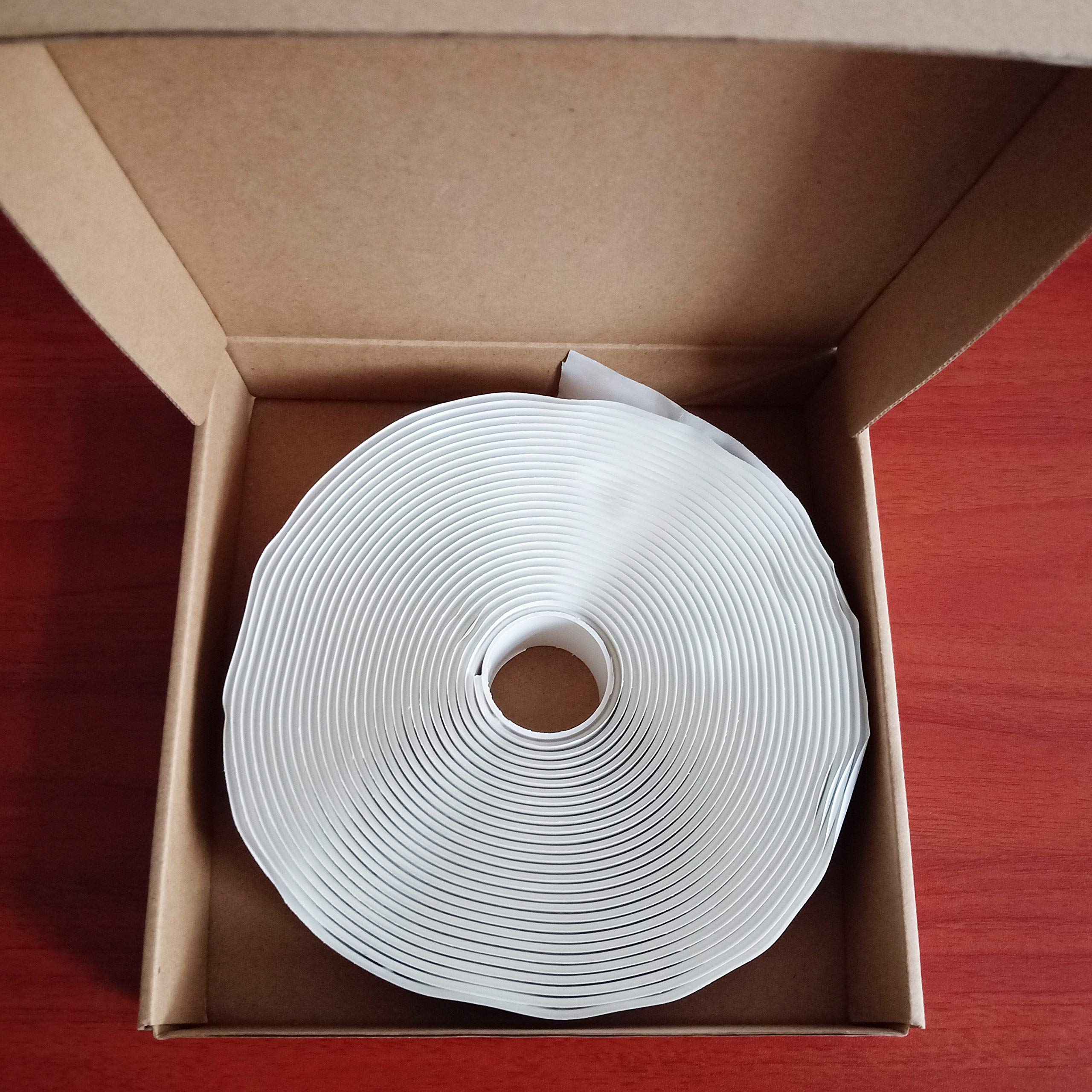 LLPT Butyl Putty Tape White 1 Inch x 33Ft 1 Roll Tight Seal for Leak Proof RV Repair Window Glass Boat Sealing Roof Pipe Patching(WST233)