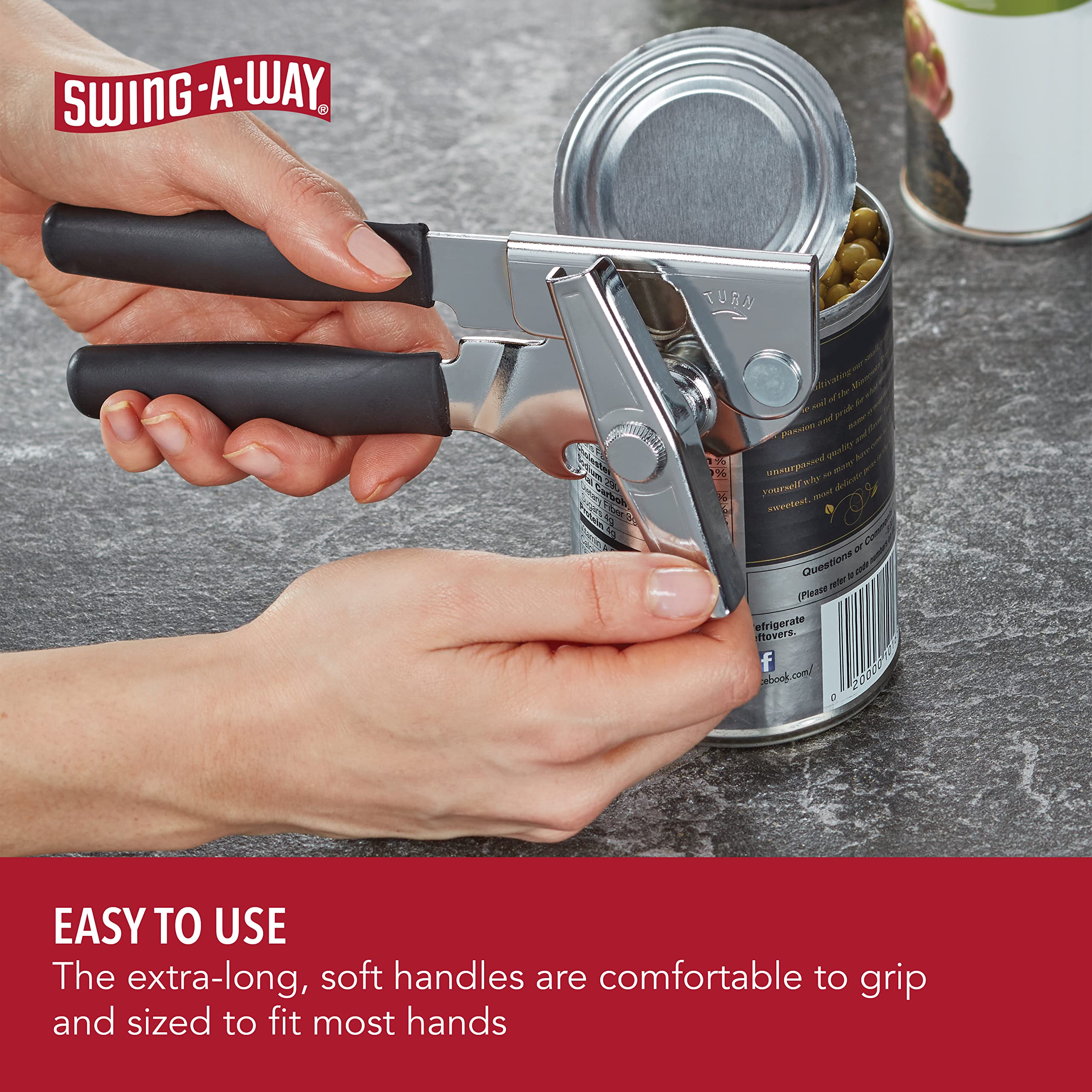 Amco 407BK Swing-A-Way Portable Can Opener, Black