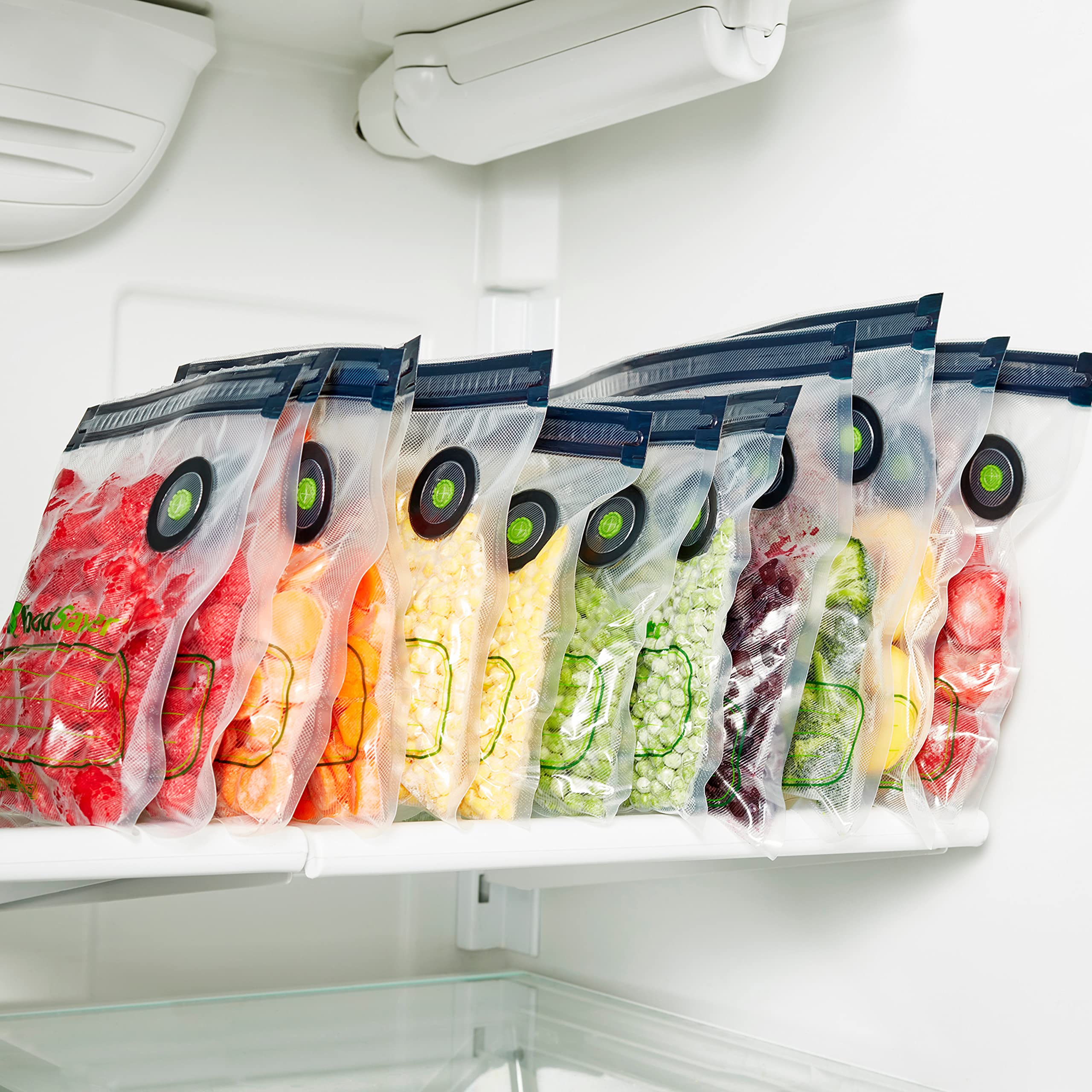 FoodSaver Reusable Vacuum Zipper Bags, Use with FoodSaver Handheld Sealer, Quart-Size (946 mL), 10 Pack
