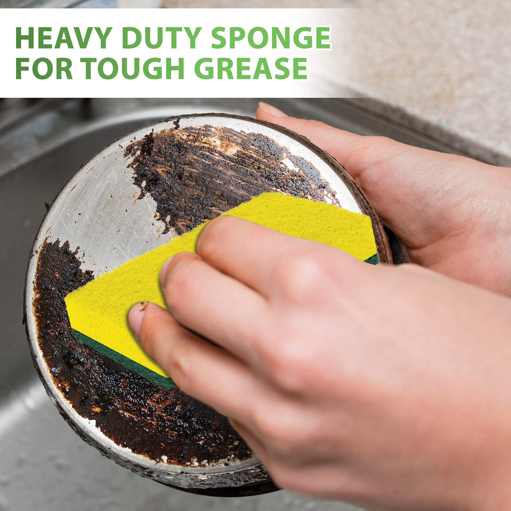 Cleaning Heavy Duty Scrub sponge by Scrub-it - Non-Scratch - Scrubbing Sponges Use for Kitchen, Bathroom & More - Yellow -24 Pack-