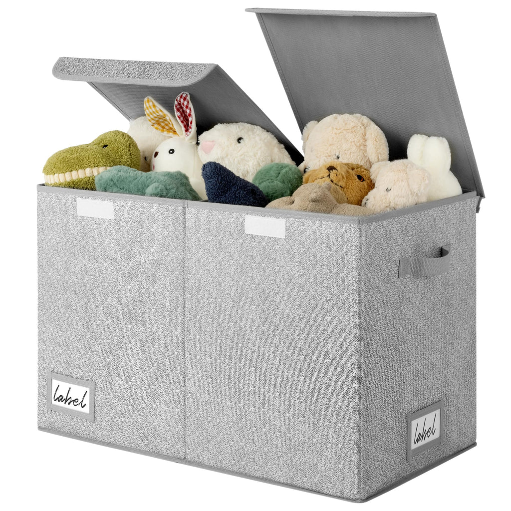 GRANNY SAYS Extra Large Storage Box with Lid, Pack of 1 Fabric Storage Chest, Organizer and Storage Bins for Living Room, Dust-proof Storage Container, Grey