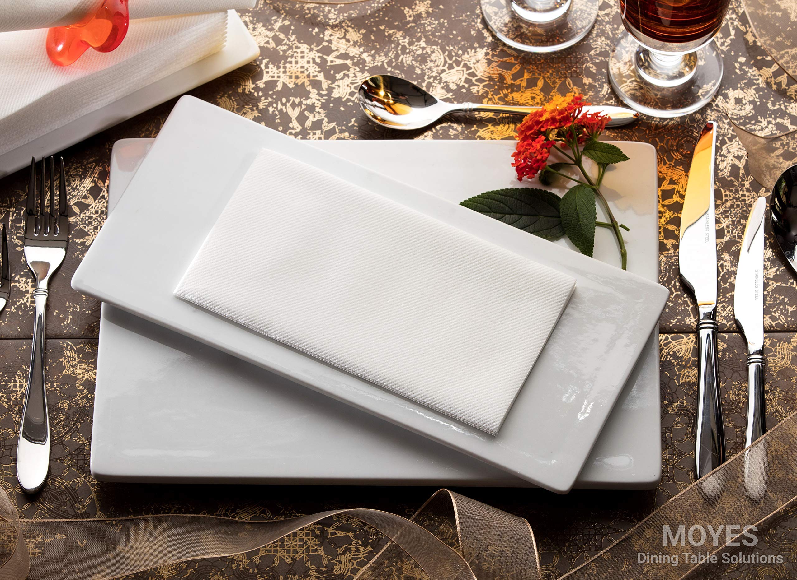 50 Count Disposable Hand Towels for Bathroom - Paper Guest Towels White Dinner Napkins, Linen Feel Guest Napkins Events Parties 16"x16"