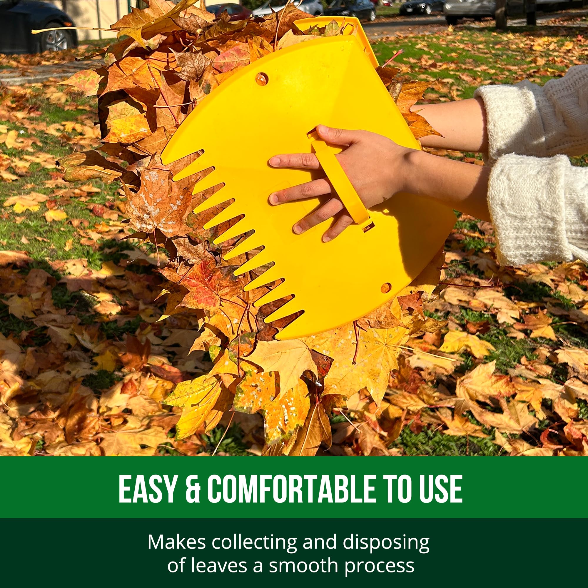GardenHOME Leaf Scoops Hand Rakes, Large Leaf Grabbers for Yard Work, Lawn Claws for Leaves, Ramasse-Feuilles, Lawn Debris & Cleanup, 1 Pair – Yellow