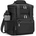 VRUCUZ Mens Lunch Bag for Work, 15L Expandable Insulated Lunch Box, Large Lunchbag for Men with Adjustable Shoulder Strap, Double Deck Adult Lunchbox Boite a Lunch Homme, Black