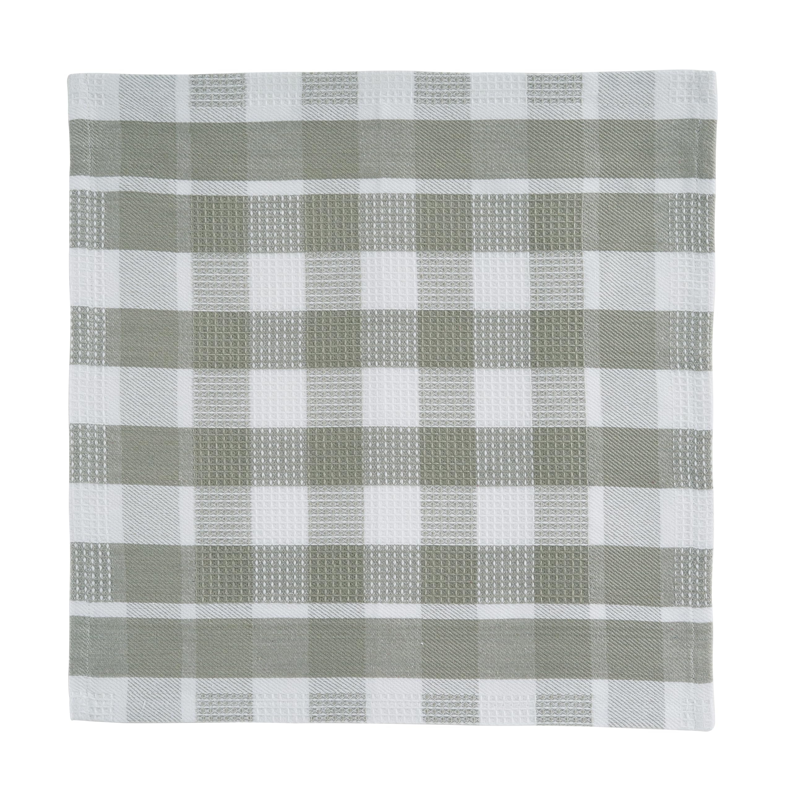 LANE LINEN 100% Cotton Kitchen Dish Cloths, Ultra Soft Absorbent Quick Drying Dish Towels, Multiweave Wash Cloths Dish Towel Sets, 13x13 Inches, 12 Pack - Grey