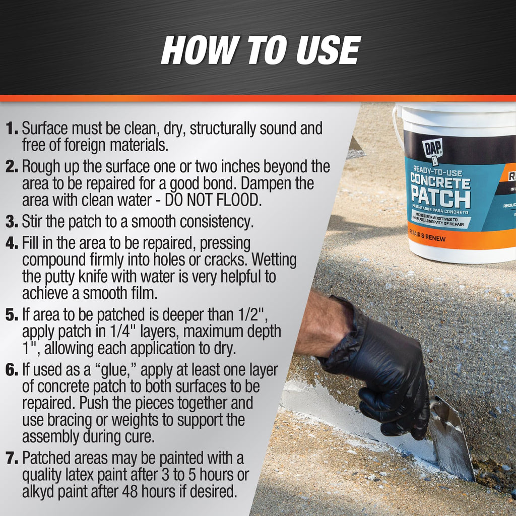 DAP 31084 Concrete Patch Interior and Exterior, 1-Quart