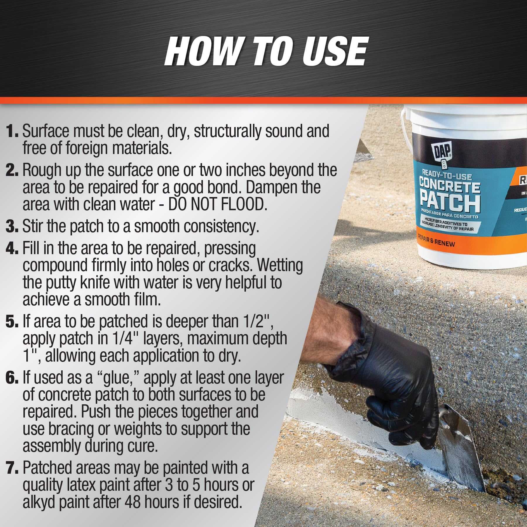 DAP 31084 Concrete Patch Interior and Exterior, 1-Quart