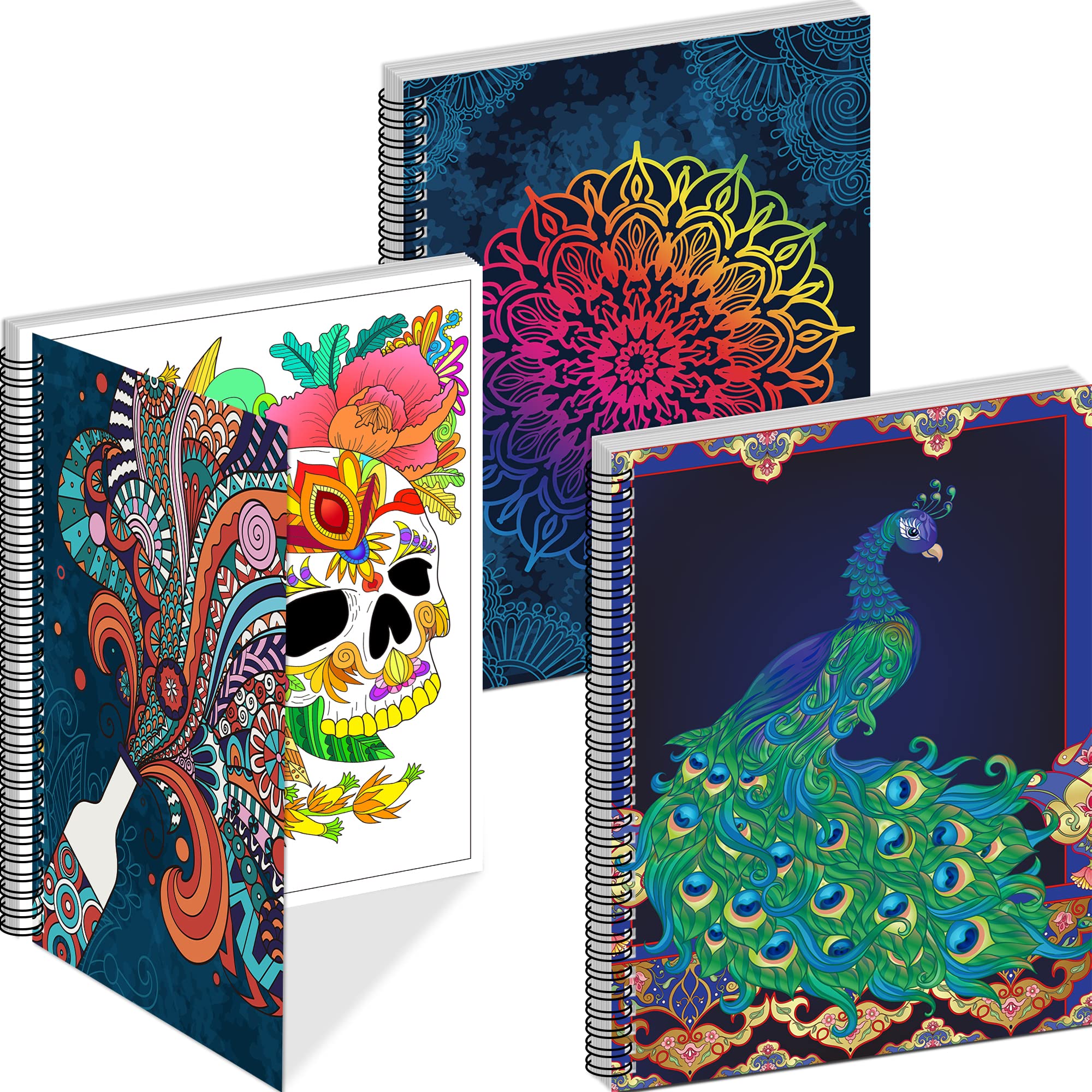 Kalysky Adult Coloring Books Set:3 Coloring for Adults Animal Flowers & Other Themes Designs.Coloring Books for Adults to Relax and Relieve Anxiety