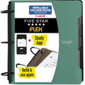 Five Star Flex Refillable Notebook + Study App, College Ruled Paper and 1-1/2 Inch TechLock Ring Binder with Pockets, Tabs and Dividers, 300 Sheet Capacity, Seaglass Green (29324AQ8)