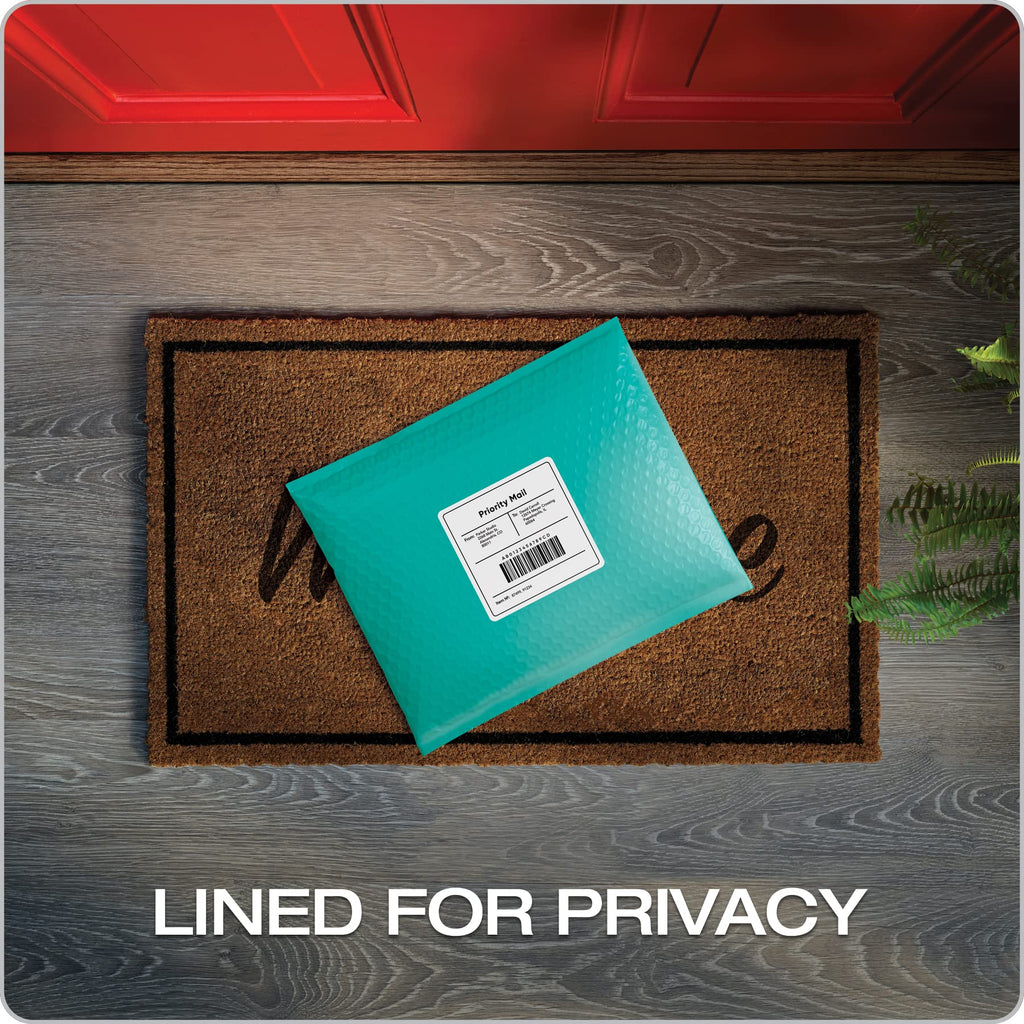 Quality Park Bubble Mailers, 8.25 x 11 Shipping Envelopes, Water Resistant Teal Poly Padded Envelopes, Redi-Strip Peel Off Closure, 25/Box