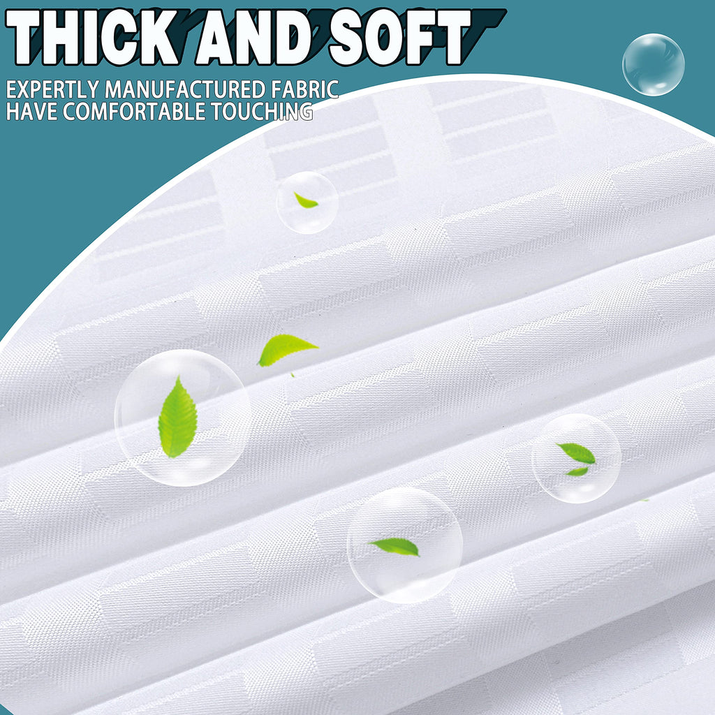 Conbo Mio Hotel Style Fabric Shower Curtain with Snap in Liner for Bathroom Machine Washable Waterproof Repellent Shower Curtain (Check-White, 71" W x 74" H)