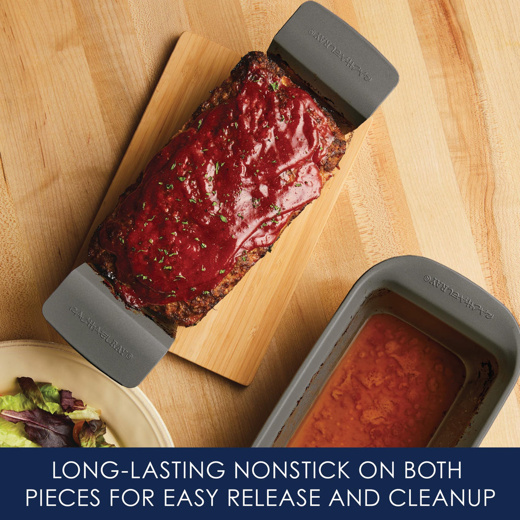 Rachael Ray 47364 Meatloaf Pan, 9" x 5", Gray