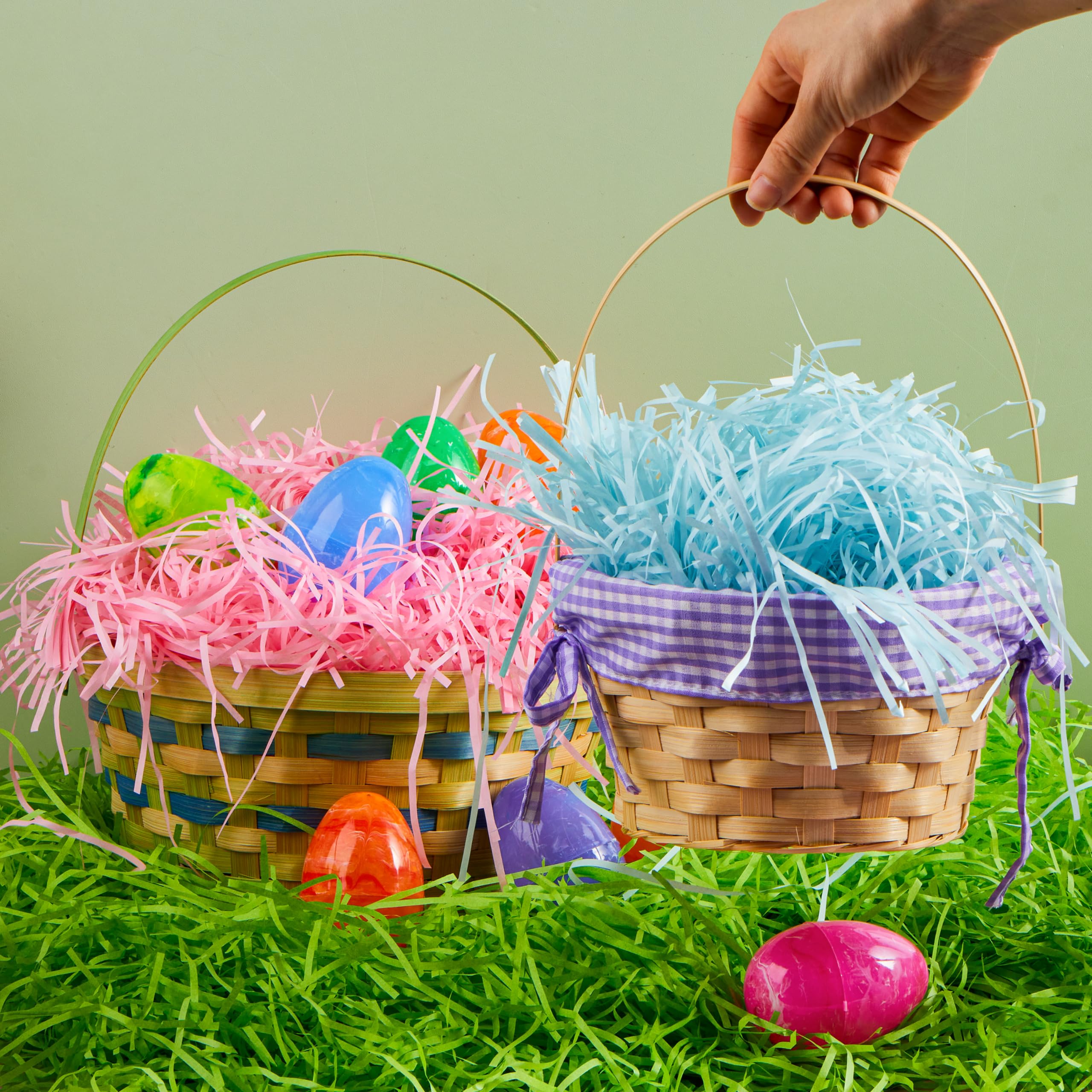 JOYIN 1000g(36oz) Multicolor Rainbow Easter Grass, Recyclable Paper Grass Shred Pastel Colors (Pink Yellow Green Purple Creamy Sky Blue), Easter Egg Hunt, Basket Stuffer Filler, Party Decor Favor