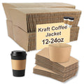 250 Pack Coffee Cup Sleeves, Hot Cup Sleeves Fit 12oz, 16oz, 20oz, 22oz & 24oz Cups, Corrugated Coffee Sleeves Disposable for Hor & Cold Drinks