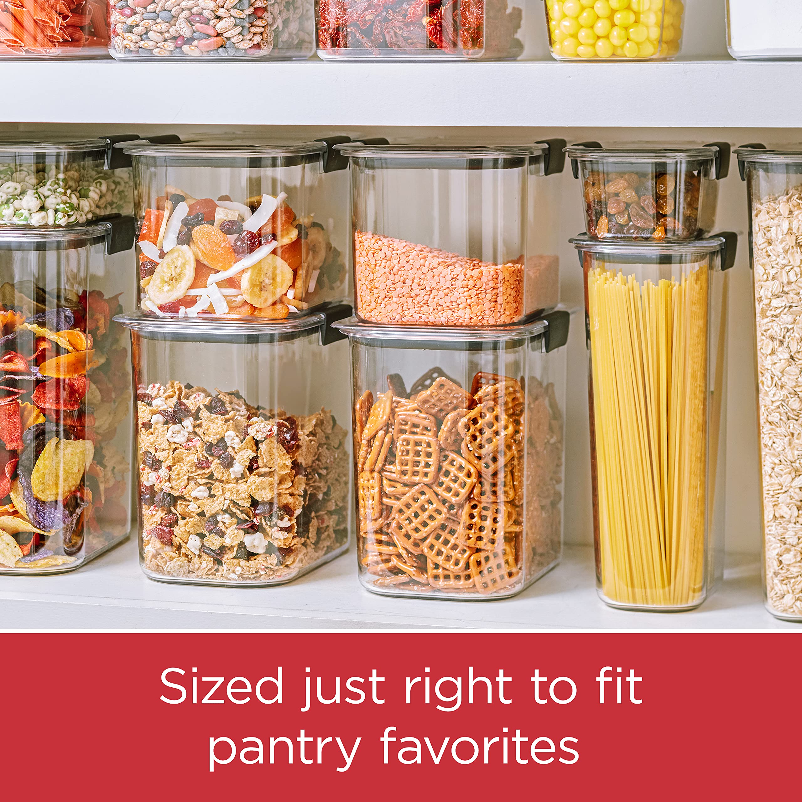 Rubbermaid Brilliance Airtight Food Storage Container | Pantry Storage Container for Flour, Sugar, and Rice | 3.7 L (16 Cup)