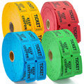 Homrelaxy 4800 Double Raffle Tickets, 1200 Tickets Per Roll, Assorted 50/50 Raffle Tickets Roll, for Events, Entry, Carnivals, and Door Prizes (Blue/Red/Green/Yellow)