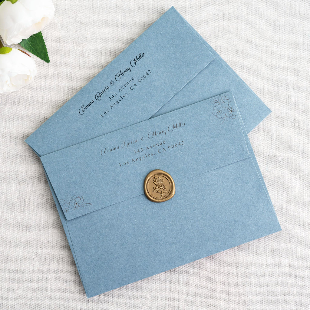 PONATIA 50 Pieces 5x7 Envelopes, A7 Envelopes Self Seal for Weddings, Invitation Cards, Photos, Postcards, Greeting Cards Mailing, Baby Shower, Graduation, Christmas Gift Cards (Dusty Blue)