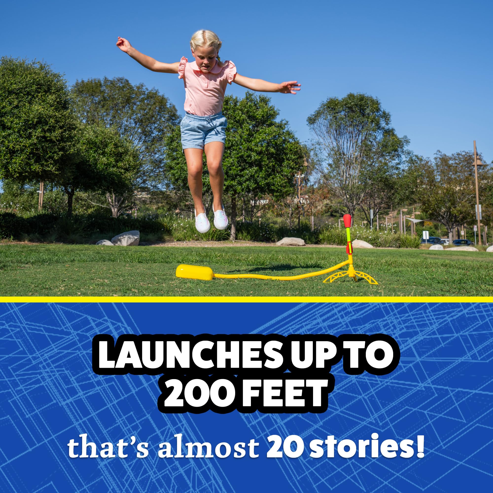 The Original Stomp Rocket® Ultra Rocket, 4 Rockets - Outdoor Rocket Toy Gift for Boys and Girls Ages 5 Years and Up - Comes with Toy Rocket Launcher