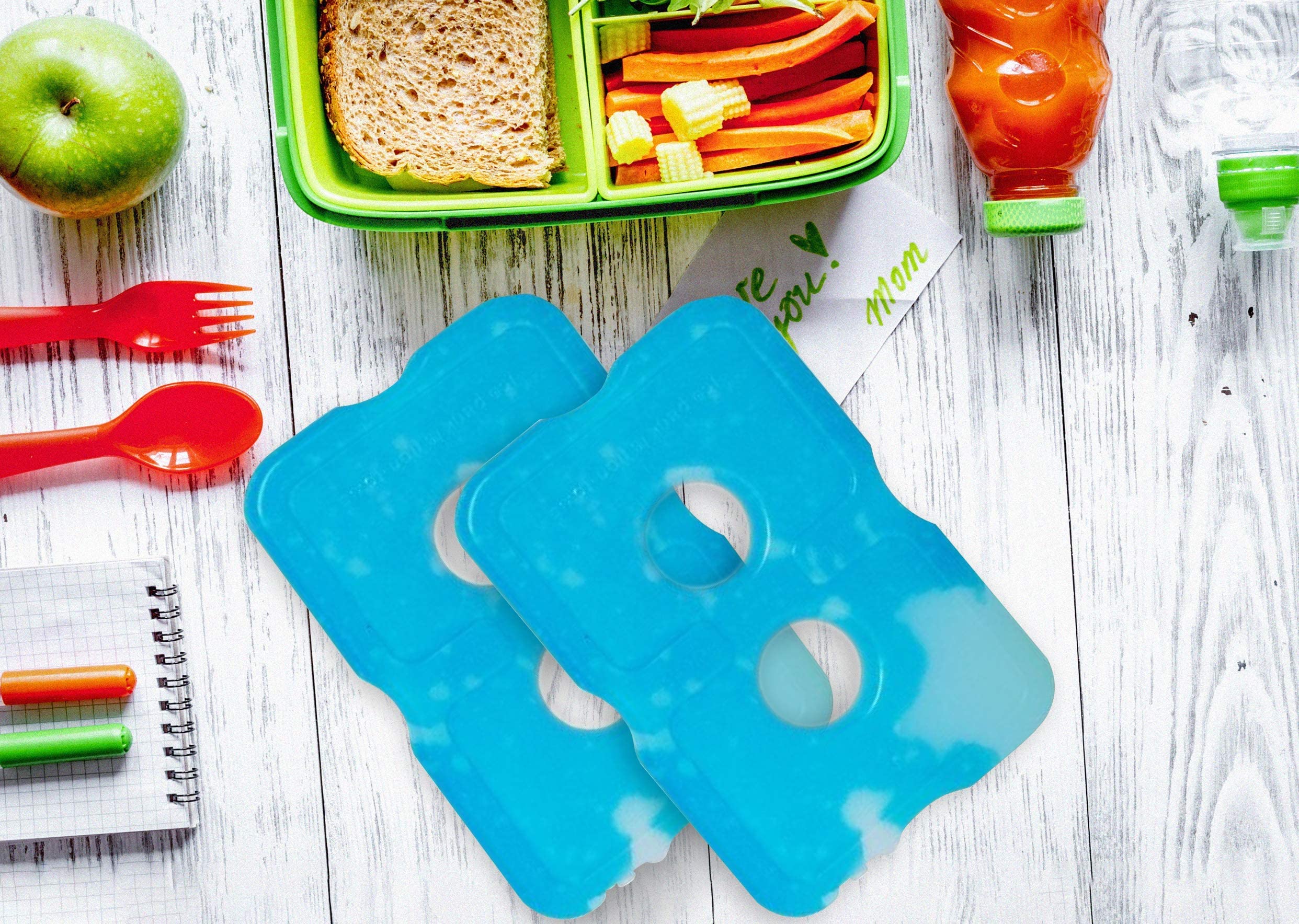 Ice Packs for Lunch Bags - Original Cool Pack | Slim & Long-Lasting Reusable Ice Pack for Lunch Box, Lunch Bag and Cooler | Freezer Packs for Coolers (Set of 6)