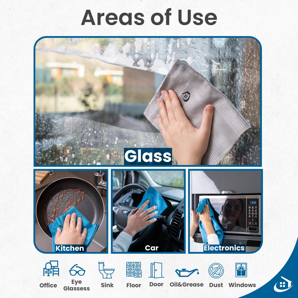 Pella Microfiber Cleaning Cloth | All Purpose, Absorbent Washcloth | Large Microfiber Towel for Cars, Kitchen, Window | Lint-Free, Scratch-Free Glass Cleaning Cloth, 23”X15” (Pack of 3)