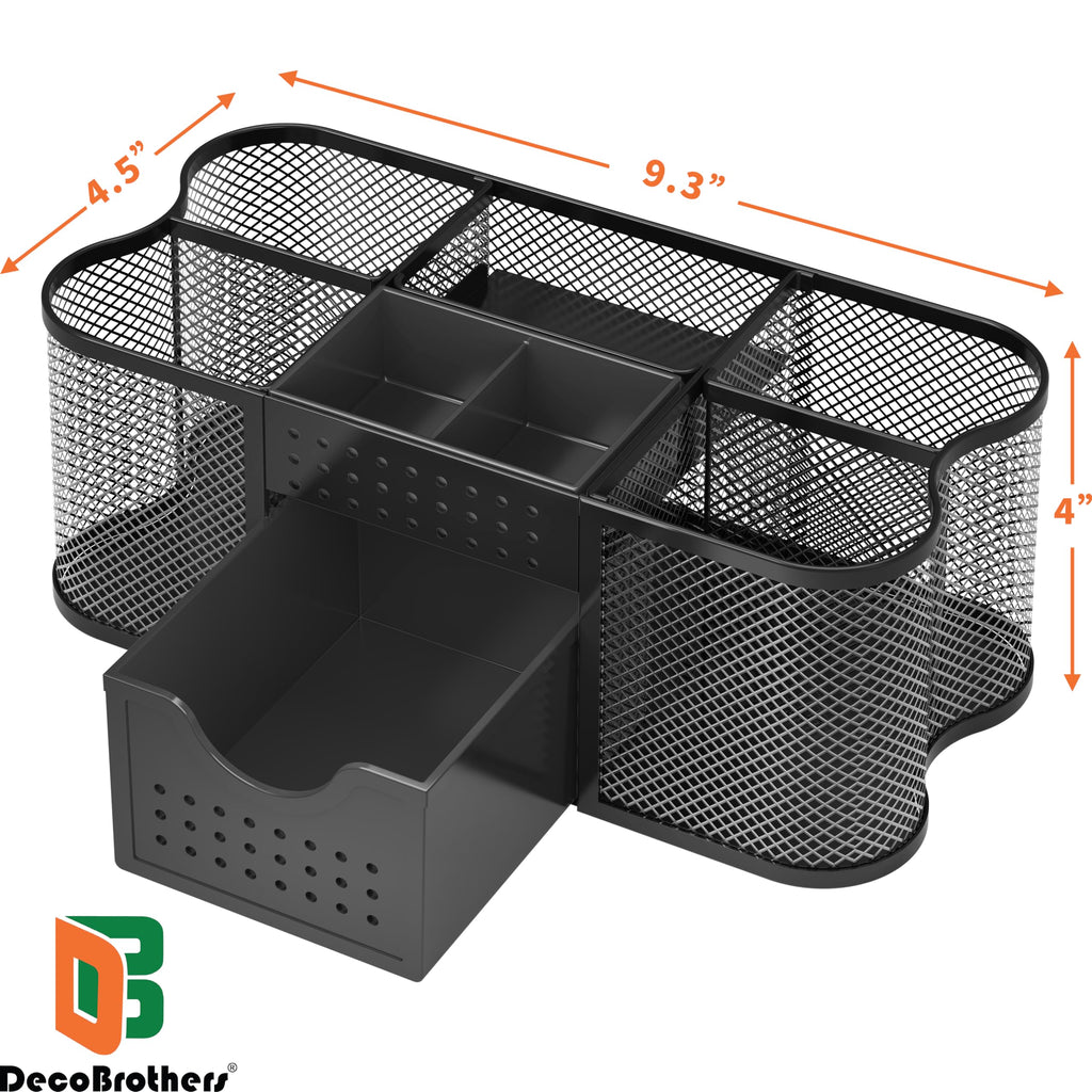 DecoBrothers Desk Organizers Pencil/Pen Holder Caddy Storage Accessories for Office, Black
