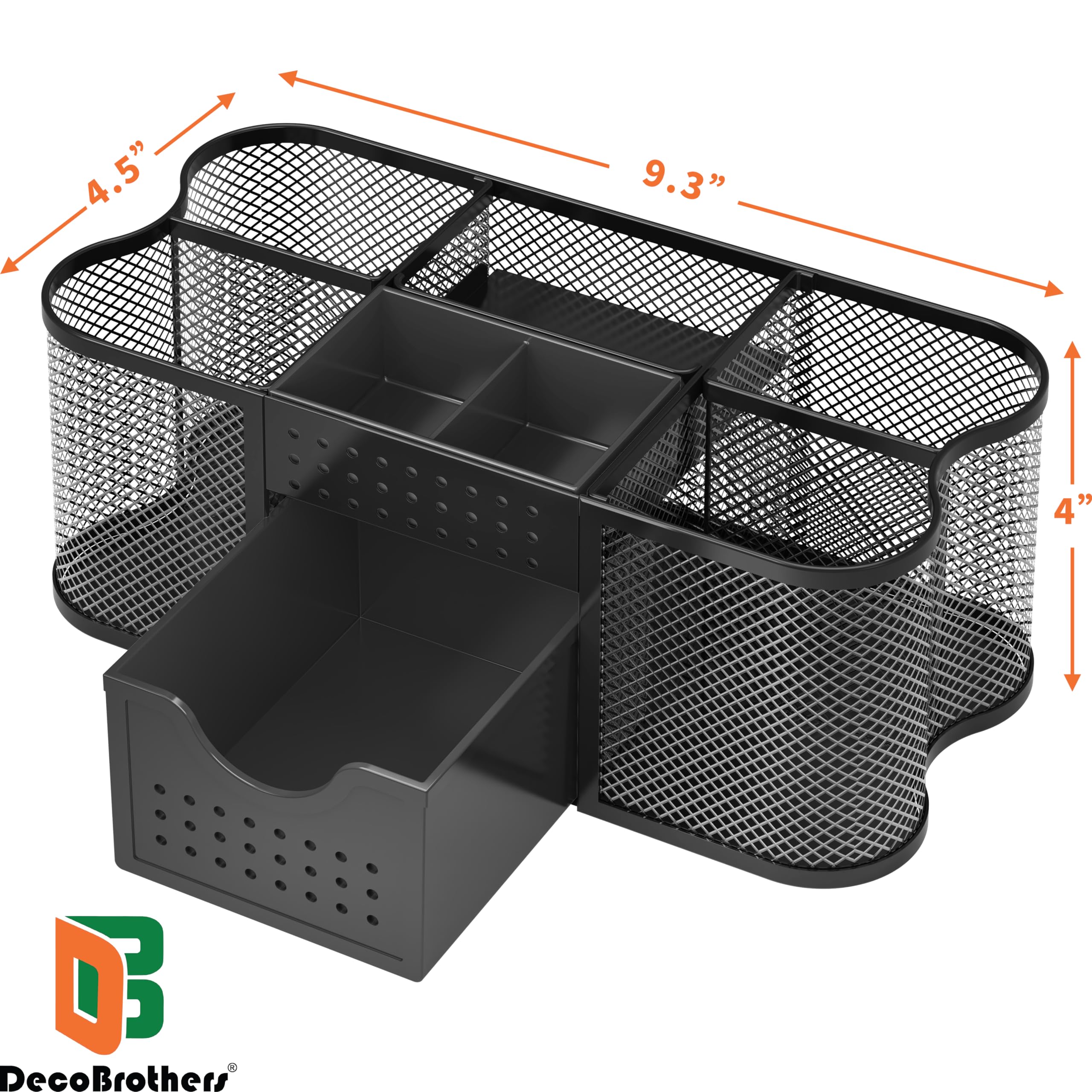 DecoBrothers Desk Organizers Pencil/Pen Holder Caddy Storage Accessories for Office, Black