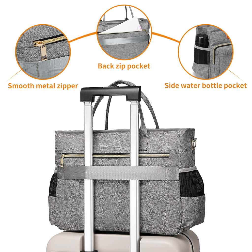 Laptop Tote Bag, Middle Size Computer Messenger Teacher Bag with 15.6'' Padded Laptop Sleeve