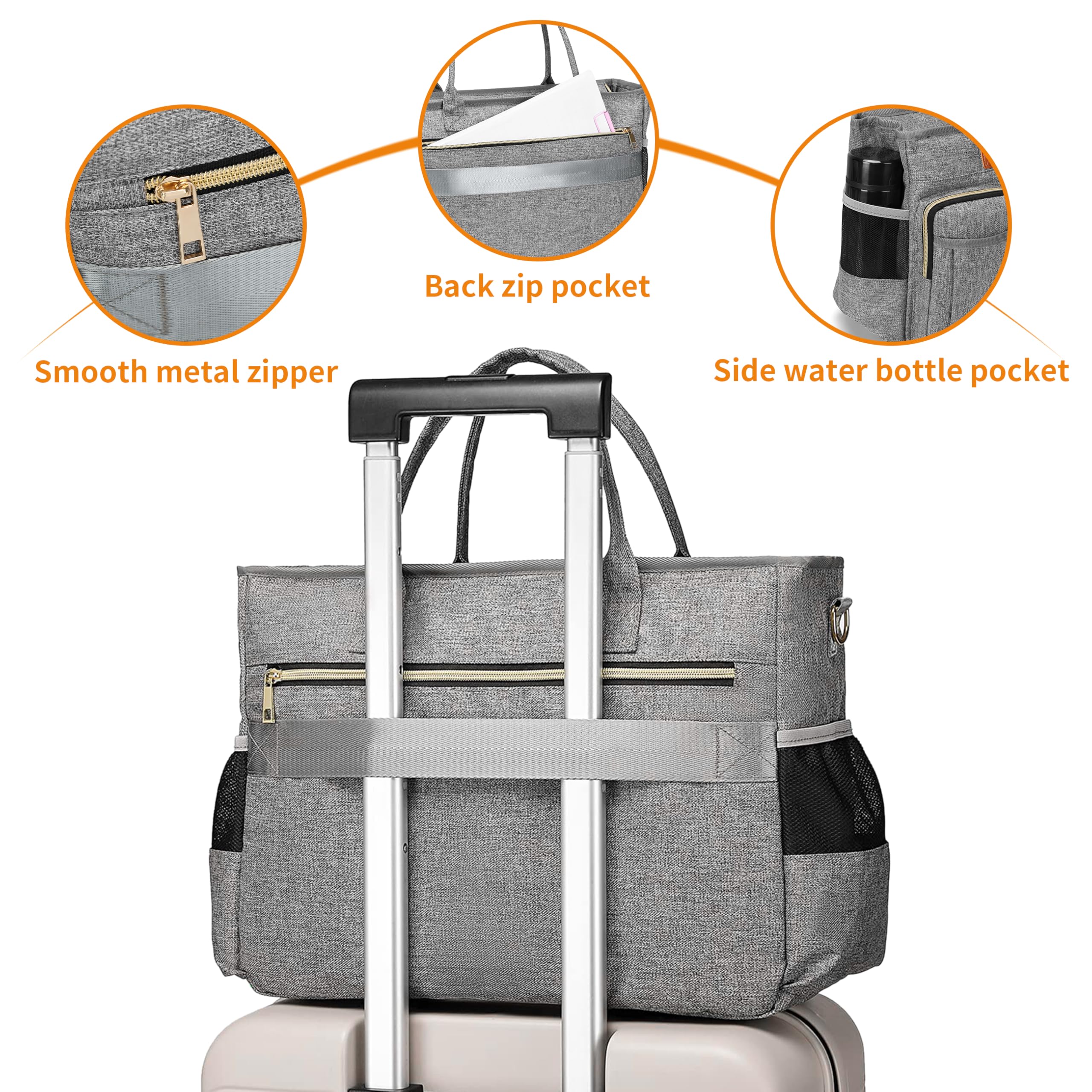Laptop Tote Bag, Middle Size Computer Messenger Teacher Bag with 15.6'' Padded Laptop Sleeve