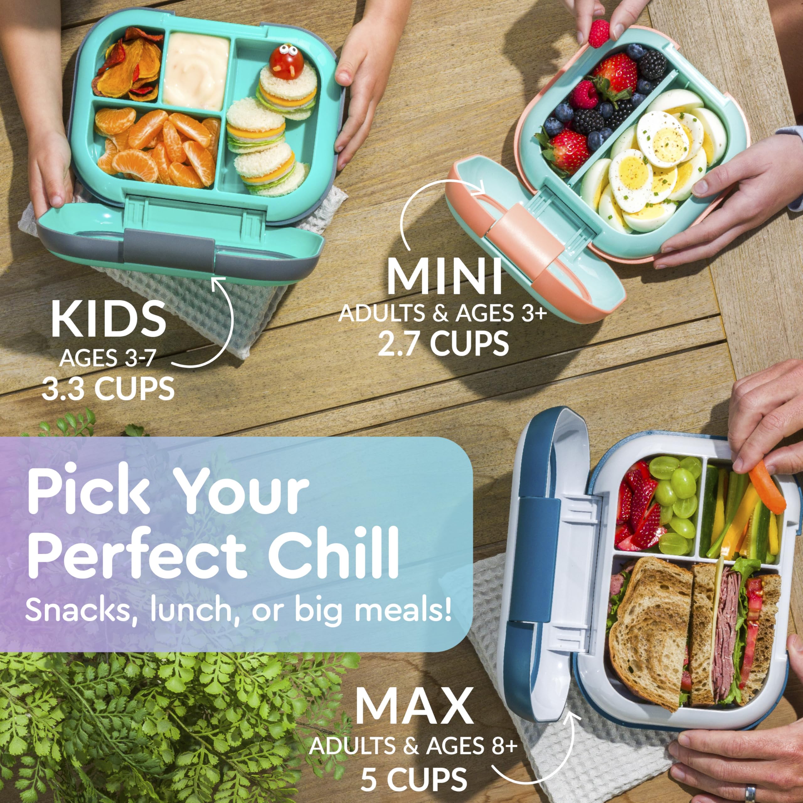 Bentgo® Kids Chill Lunch Box - Confetti Designed Leak-Proof Bento Box & Removable Ice Pack - 4 Compartments, Microwave & Dishwasher Safe, Patented, 2-Year Warranty (Confetti Edition - Vivid Orchid)