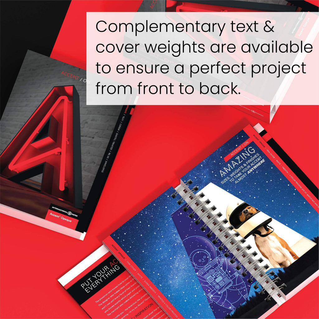 Accent Opaque, Smooth Cover White, 80lb, Letter, 8.5 x 11, 97 Bright, 250 Sheets / 1 Ream, (131482R) Made in The USA