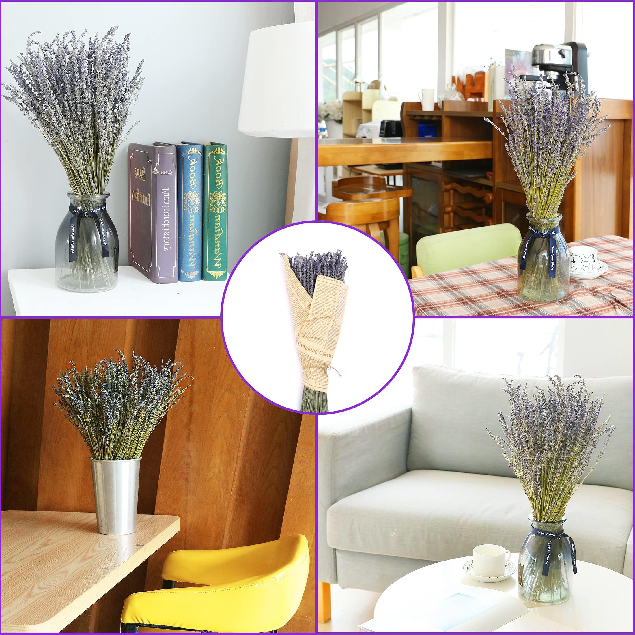 MIHUAGE Dried Lavender Flowers Bundles 100% Natural Real Dry Flower for Home Decorations,Home Fragrance 350+ Stems