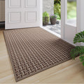Door Mat 17"x30", Door Mat Indoor Entrance Dirt Resistant and Absorbent, Non-Slip Rubber Backing Front Door Mats, Easy Clean Low-Profile Doormat for Entryway, Front Door, Inside Entrance, Brown