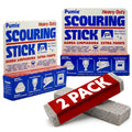 PUMIE Scouring Stick, Heavy Duty Extra Strong Pumice Cleaning Bar, Pumice Stone for Cleaning Tough Toilet Rings, Bathroom & Kitchen Stains - Scouring Stick on Toilet Bowls, Pool, Tiles (2 Pack)
