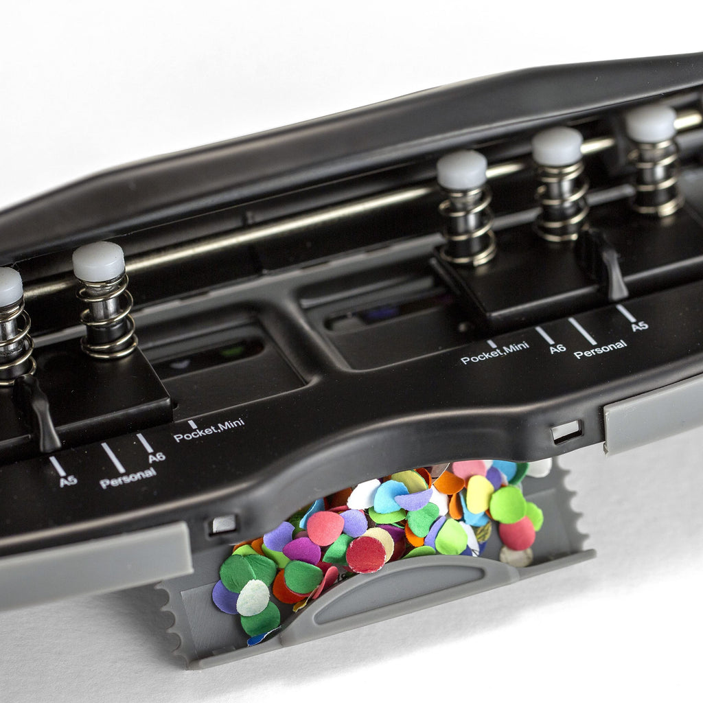 Officemate Adjustable 6-Hole Punch for Planners and Binders, 8 Sheet Capacity, Black (90160)