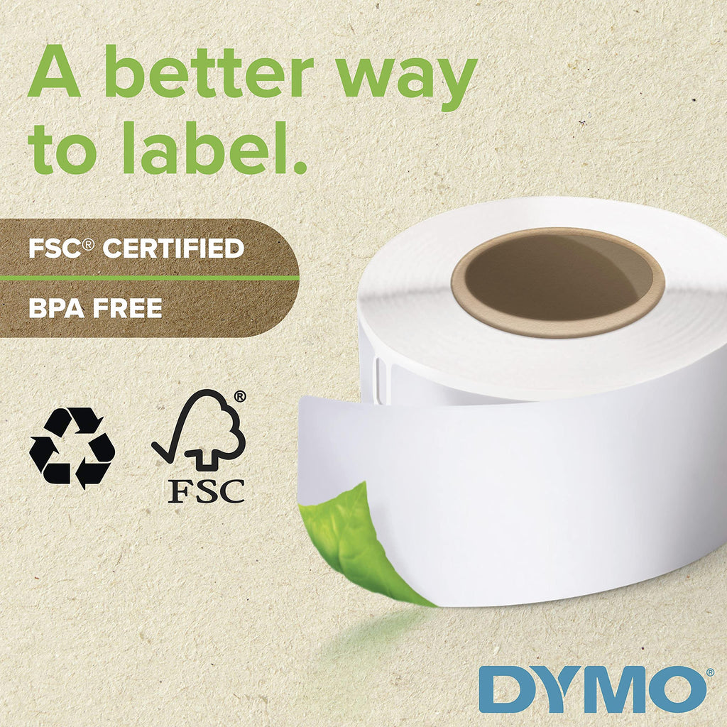 DYMO LW Large Shipping Labels for LabelWriter Label Printers, 2-5/16" x 4" (59 x 104 mm) Stickers, Black Print, White Label Maker Tape, 1 Roll of 300