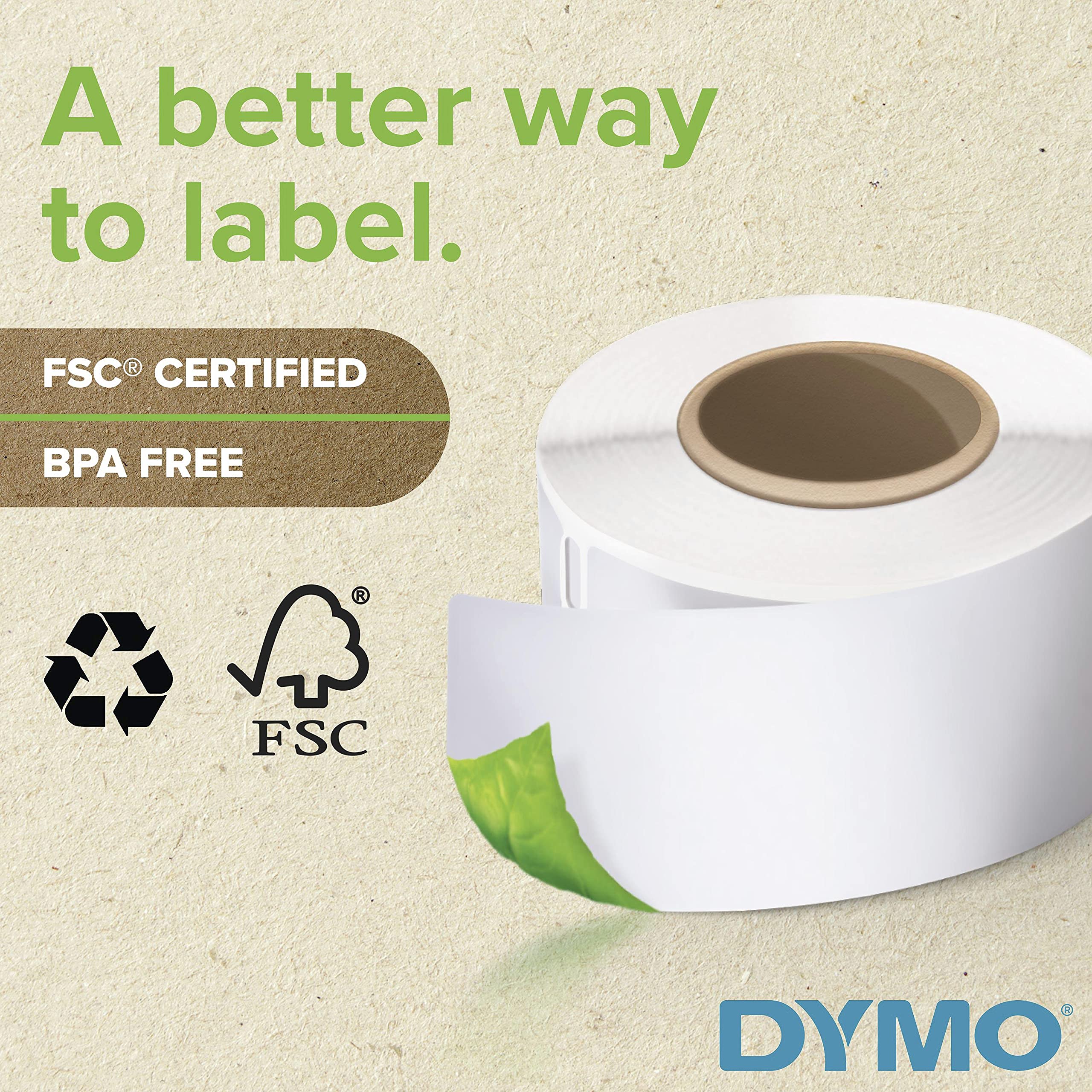 DYMO LW Large Shipping Labels for LabelWriter Label Printers, 2-5/16" x 4" (59 x 104 mm) Stickers, Black Print, White Label Maker Tape, 1 Roll of 300