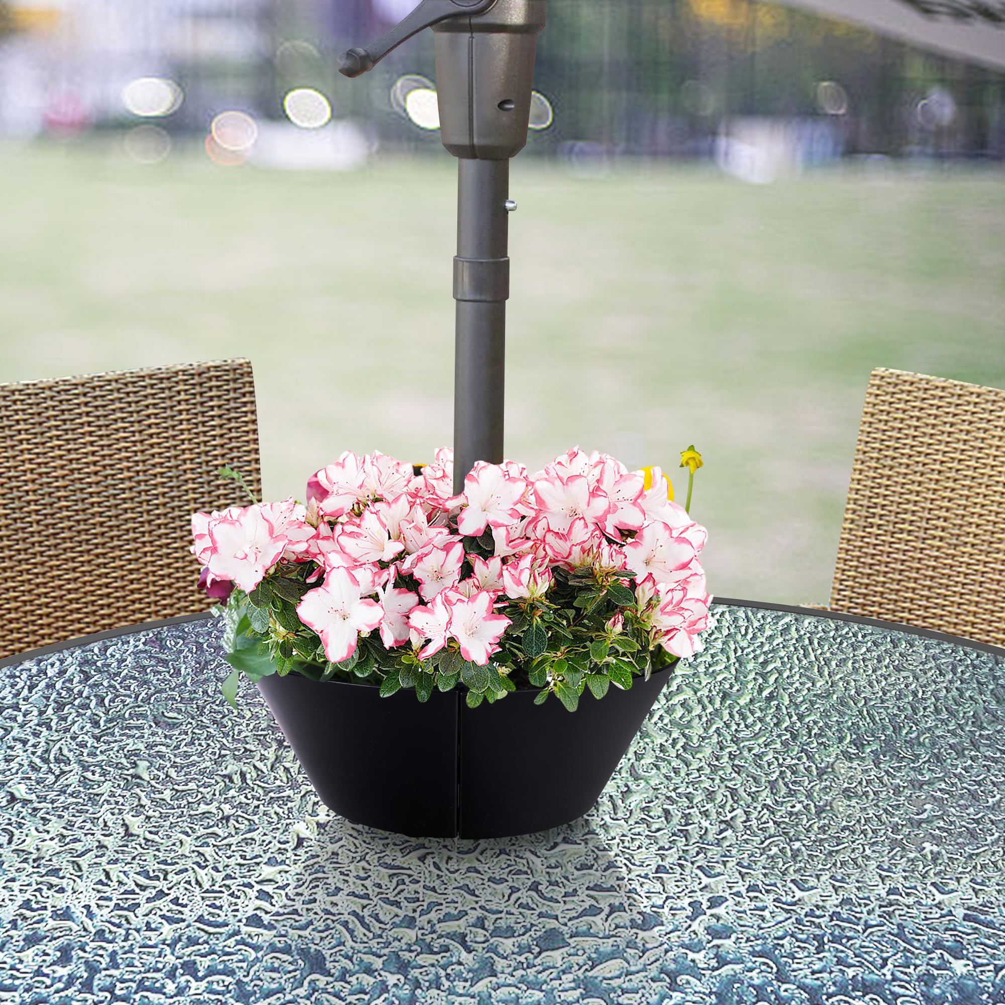 EBaokuup Umbrella Planters - Half Circle Planter Pots with Umbrella Hole - Flower Planters Pots Container for Indoor Outdoor Garden Home Plants