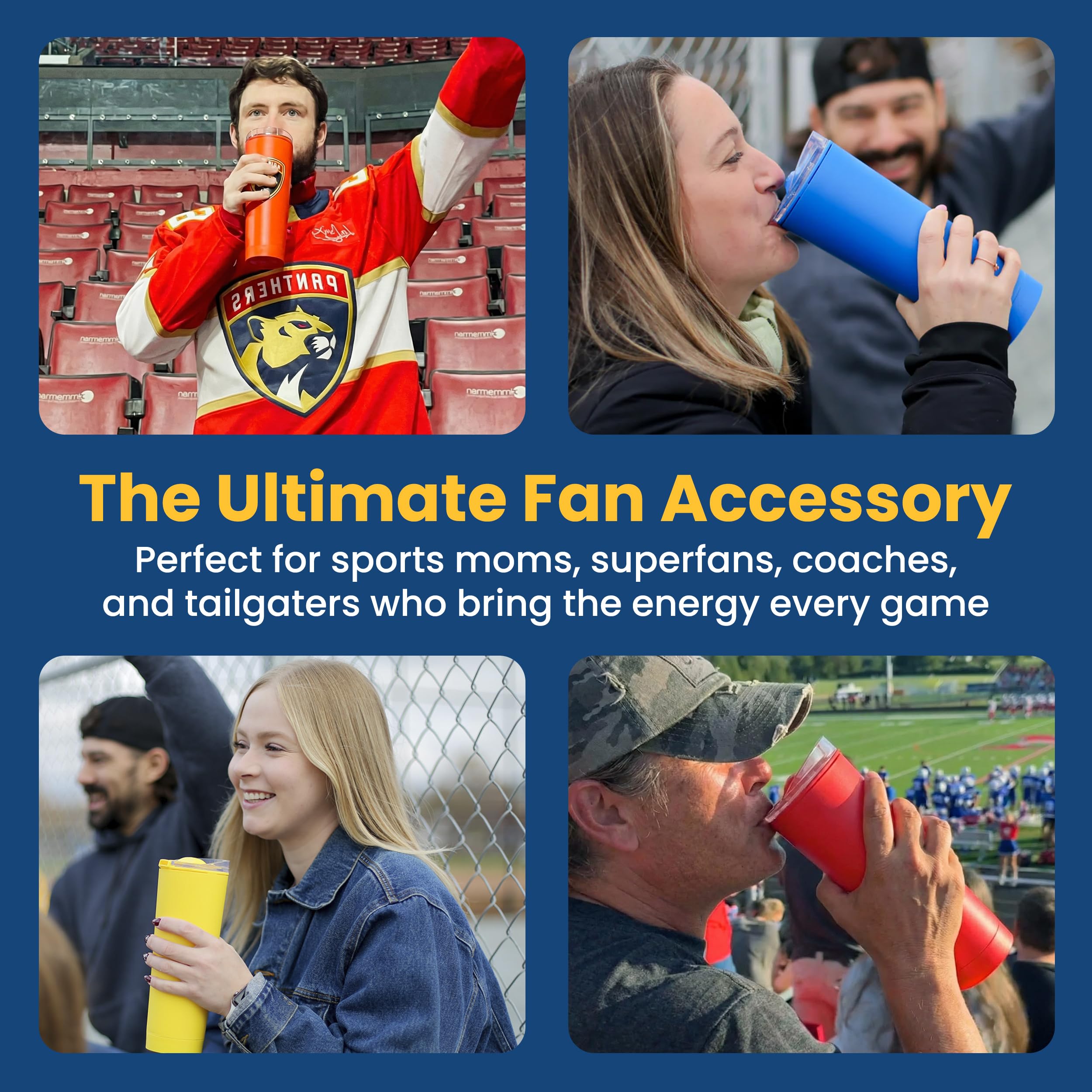 The LoudCup 23oz Reusable Water Bottle (Jet Black) – 2-in-1 Travel Tumbler & Noisemaker – BPA-Free, Blow Horn & Cup with Slide Lid – Perfect for Sports Events, Game Day, Tailgating & Parties