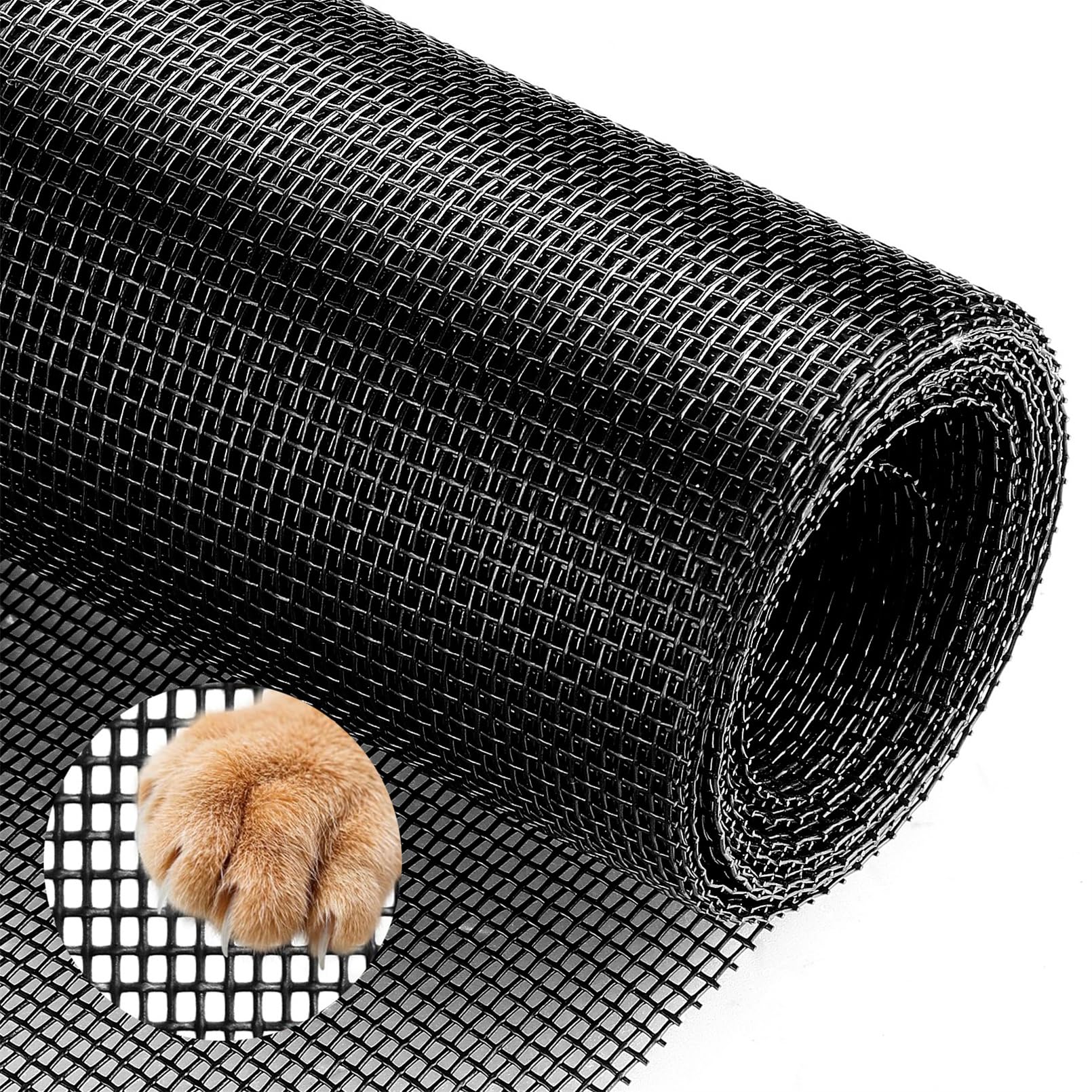 Pet Proof Window Screen Replacements 47.2"X 98.4" Window Screen Roll Door Screen Replacement Mesh Heavy Duty Screens Repair Kit for Sliding Door Patio (Folded Package)