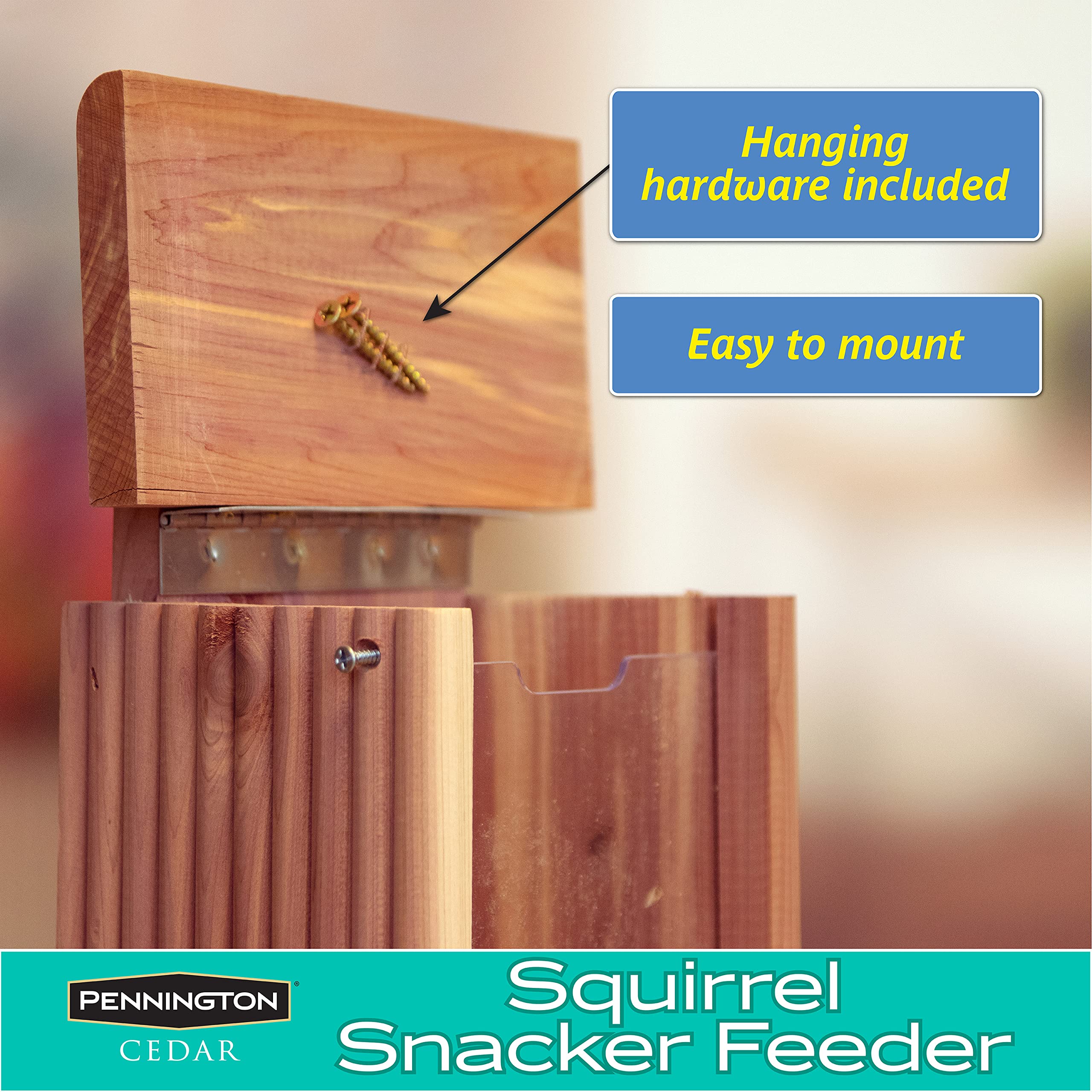 Pennington Cedar Squirrel Snacker Feeder Amish Made in The USA