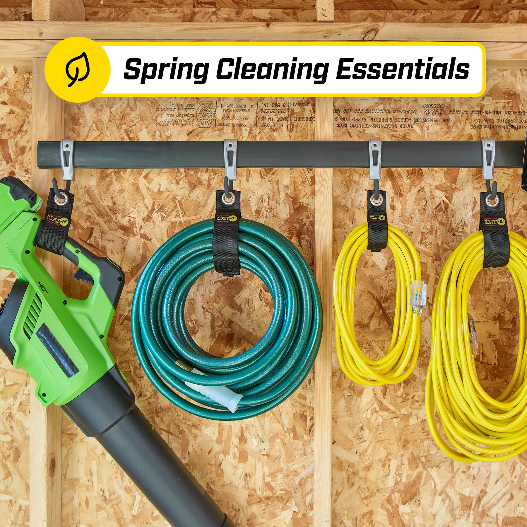 Heavy-Duty Wrap-It Storage Straps (Assorted 6 Pack) - Hook and Loop Extension Cord Organizer, Holder, Cord Wrap, for Cables, Hoses, Rope, Boat, RV and Garage Organization - Garage Storage Accessories