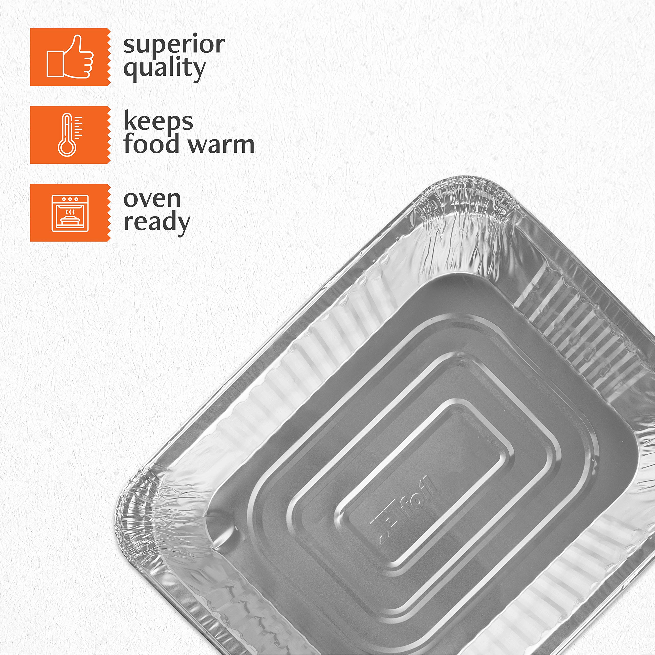 PLASTICPRO Disposable 9 x 13 Aluminum Foil Pans Half Size Deep Steam Table Bakeware - Cookware Perfect for Baking Cakes, Bread, Meatloaf, Lasagna Pack of 10