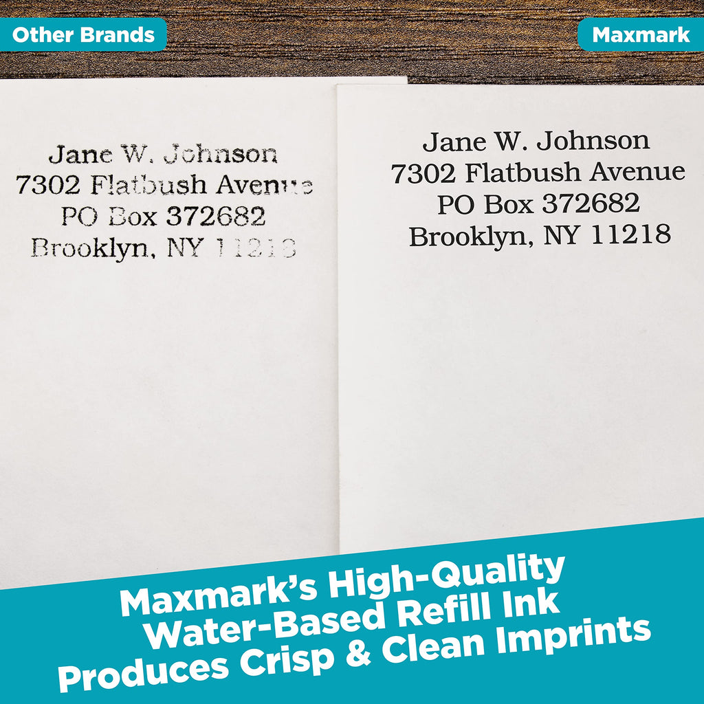 MaxMark Premium Refill Ink for self inking stamps and stamp pads, Black Color - 2 oz.