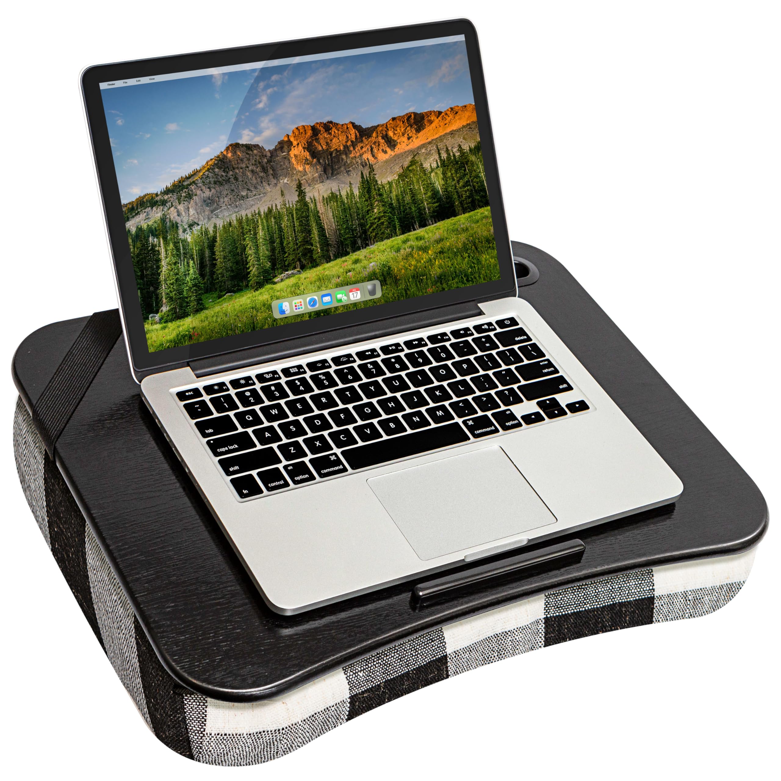 LAPGEAR Designer Lap Desk with Phone Holder and Device Ledge - Buffalo Check - Fits up to 15.6 Inch Laptops - Style No. 45428