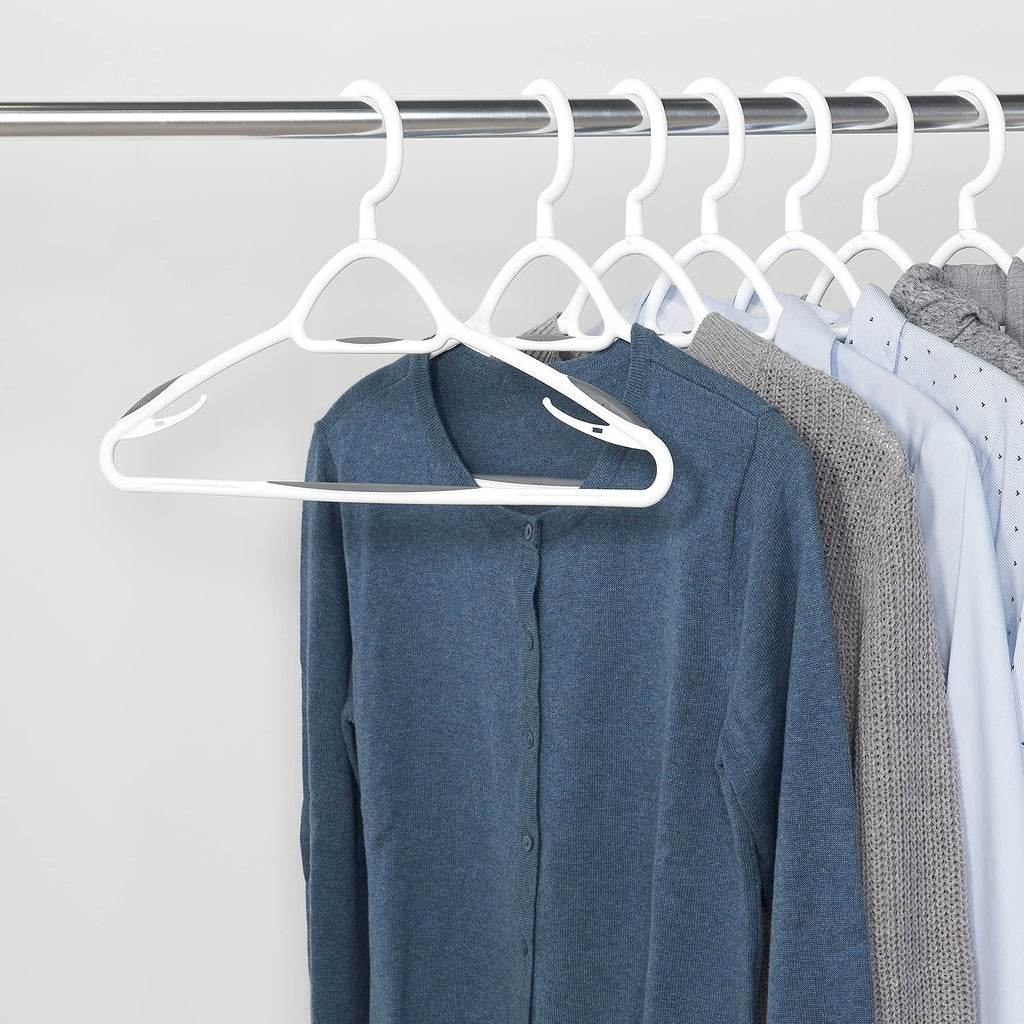 Neatfreak Set of 12 Deluxe Non Slip Clothes Hangers - Space Saving Design for Jackets, Pants, Shirts, 360 Degree Swivel Neck, Soft Grip Bars, Produced in North America