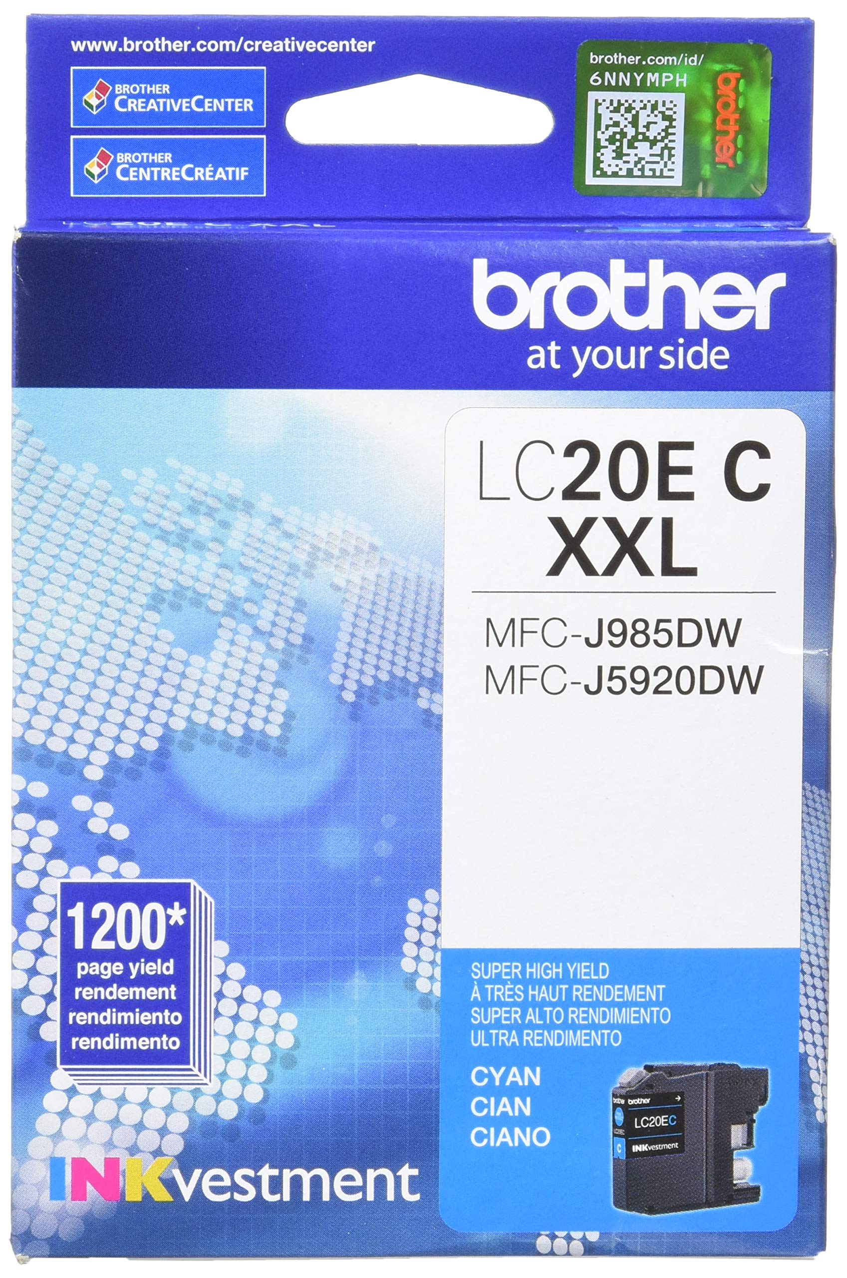 Brother Genuine LC20ECS Super High-Yield Cyan Ink Cartridge Medium