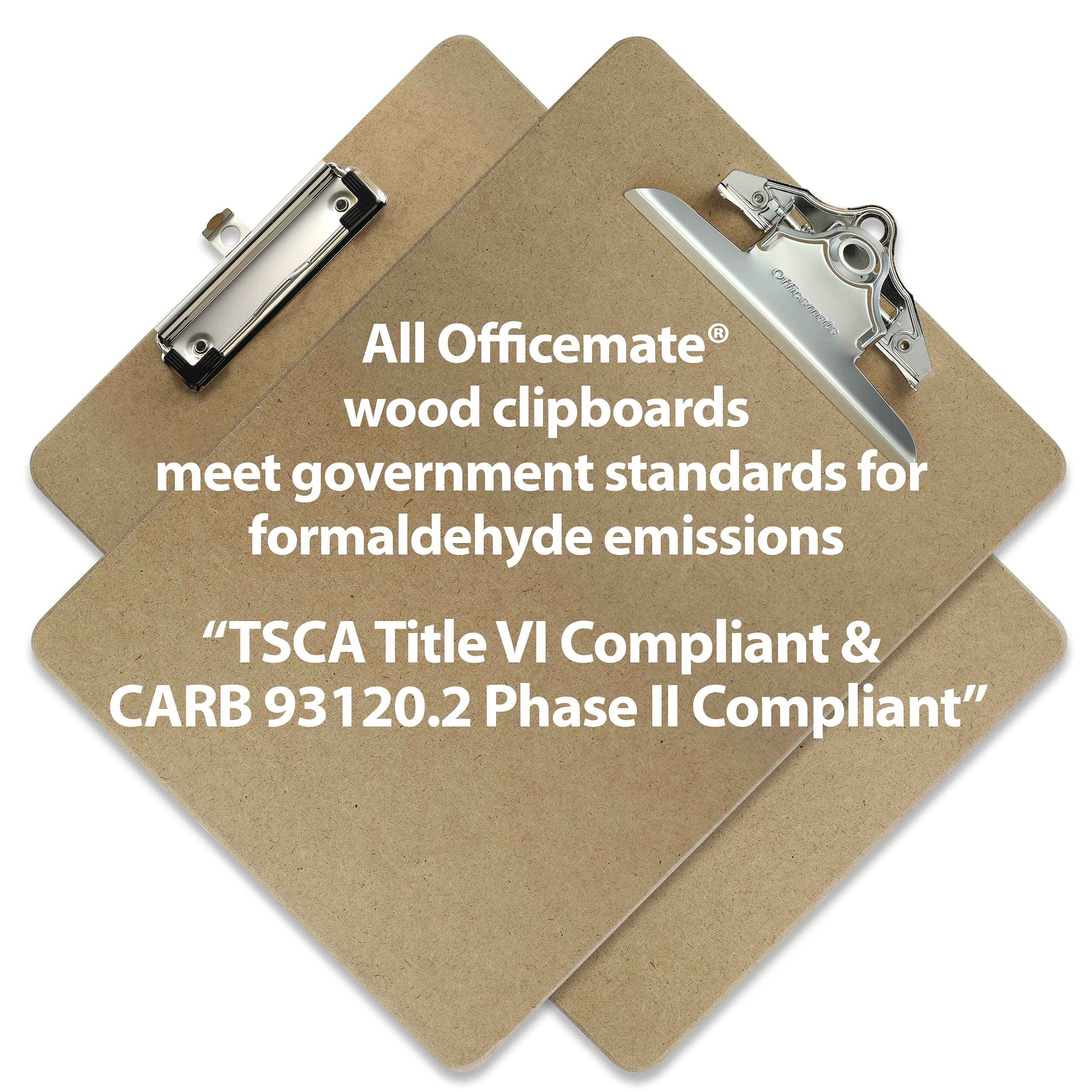Officemate Recycled Legal Size Wood Clipboard, Low Profile Clip, 12 Pack, Brown (83227)