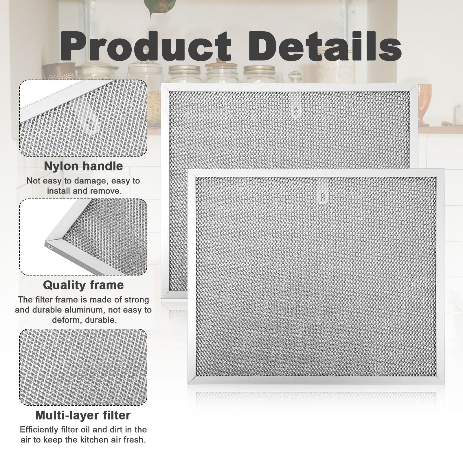 2pcs for Allure Range Hood Filter for Broan, 14.25x11.81in Aluminum Mesh Stove Vent Filter for Replacing BPS2FA30 99010299 99010305 AP3378953 & More