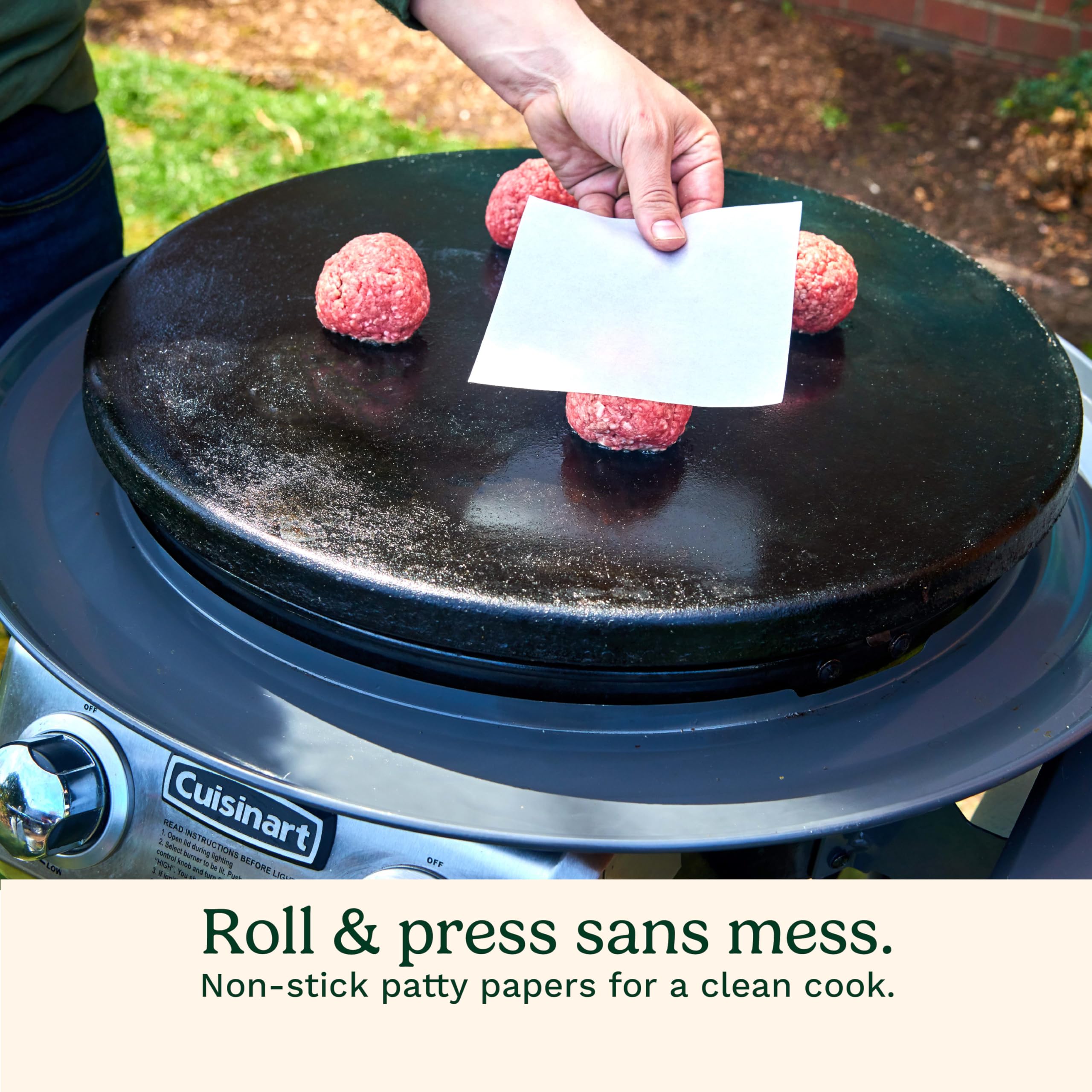 Cuisinart Smash Burger Kit with Cast Iron Burger Press, Spatula, Seasoning Shaker and Patty Papers (CSBK-400C)