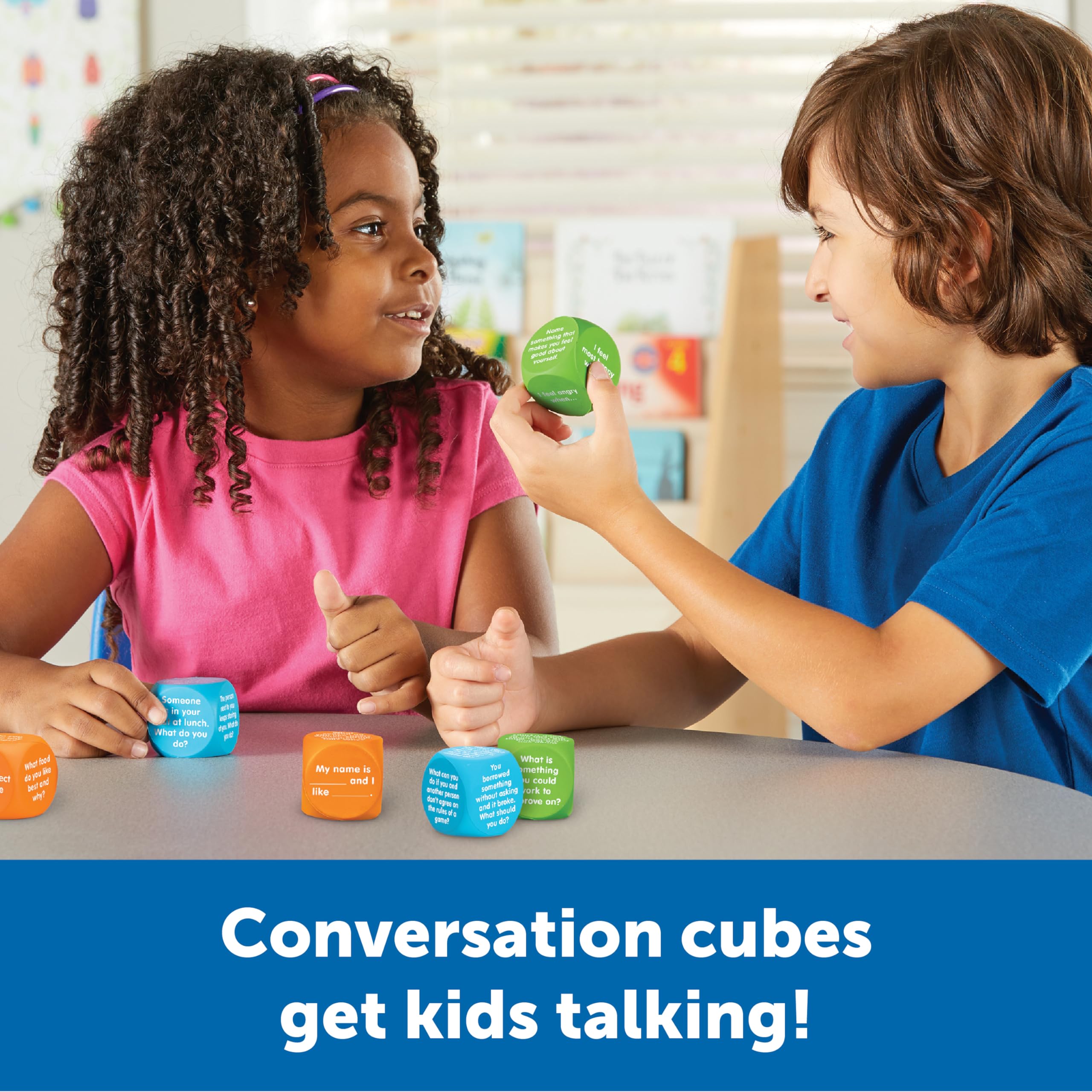 Learning Resources Let's Talk! Cubes, Conversation Cubes, SEL & Autism Therapy